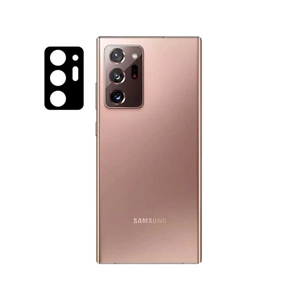 Samsung Galaxy Note 20 Ultra Kamera Lens Koruyucu Siyah Çerçeveli Korunaklı (3D K.C)