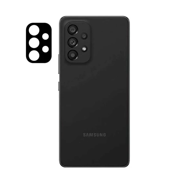 Samsung Galaxy A53 5G Kamera Lens Koruyucu Siyah Çerçeveli Korunaklı (3D K.C)