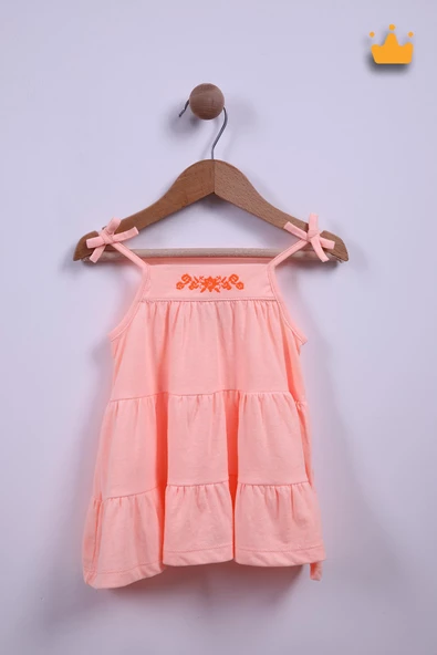 Babyhola Kız Bebek Çocuk Nakış İşlemeli İp Askılı Elbise 9340