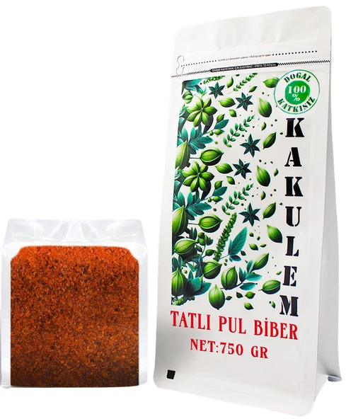 KAKULEM SERTİFİKALI Güneşte Kurutulmuş Tatlı Pul Biber 750 GR