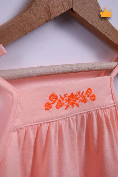 Babyhola Kız Bebek Çocuk Nakış İşlemeli İp Askılı Elbise 9340 - 5