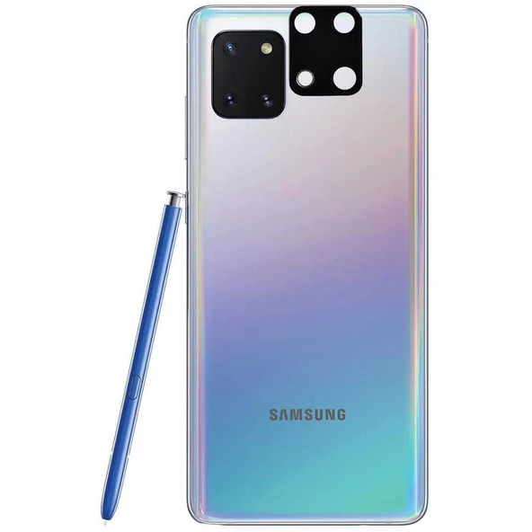 Samsung Galaxy A81 (Note 10 Lite) Kamera Lens Koruyucu Siyah Çerçeveli Korunaklı (3D K.C)