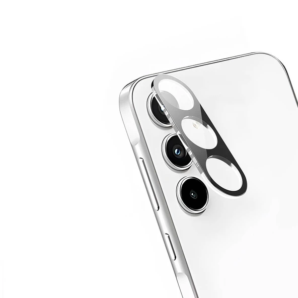 Samsung Galaxy A35 Kamera Lens Koruyucu Siyah Çerçeveli Korunaklı (3D K.C)