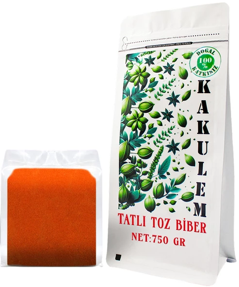 KAKULEM SERTİFİKALI Güneşte Kurutulmuş Tatlı Toz Biber 750 GR