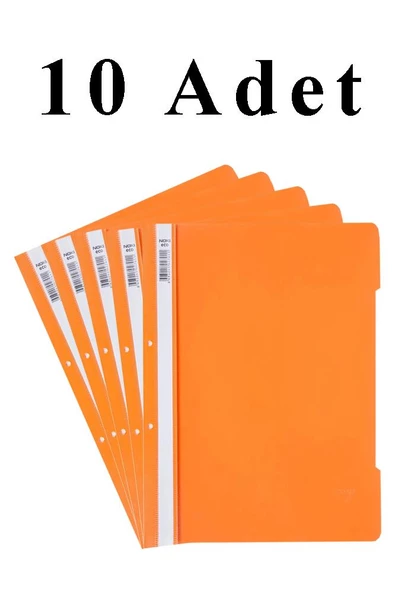 10 Adet A4 Turuncu Telli Dosya 1 Paket Ekonomik Kaliteli Telli Dosya Ofis Büro Okul