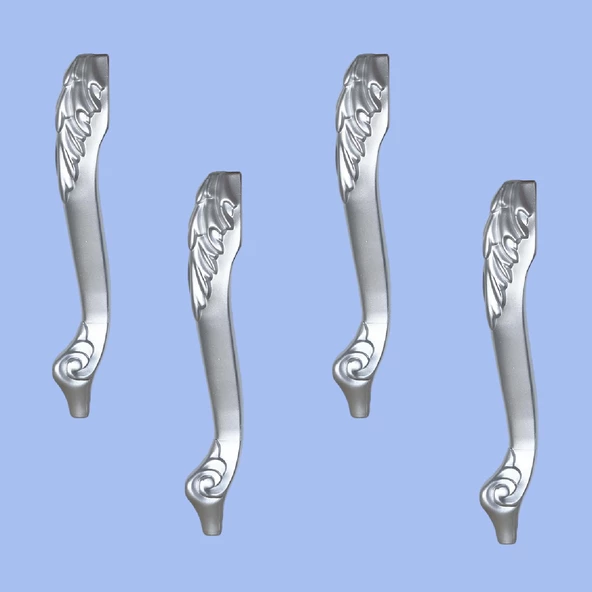 Zade Plastik Sehpa Ayağı 46 cm Gümüş Gri Renk 4 Adet Mobilya Zigon Çay Orta Sehpası Ayakları - 5
