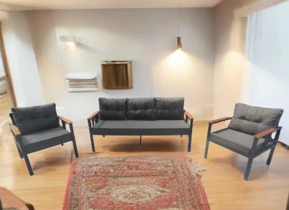 Pimango Pi Elize Bahçe Ve Balkon Mobilyası Antrasit 3+1+1 - 2