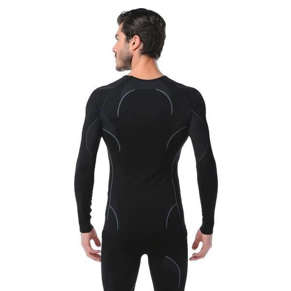 Evolite Thermowear Bay Termal Üst İçlik S-M Siyah-Gri E-3025 - 3