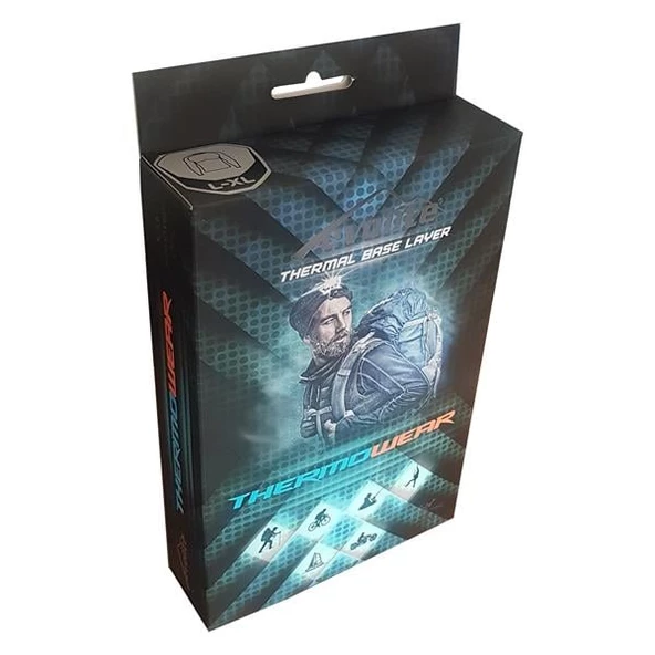 Evolite Thermowear Bay Termal Üst İçlik S-M Siyah-Gri E-3025 - 5