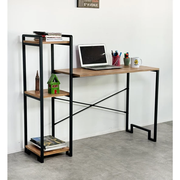 Çalışma Masası Bilgisayar Masası Kitaplıklı Masa 5005 - Resim 4