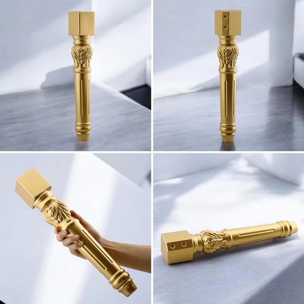 Star Plastik Sehpa Ayağı 44 cm 4 Adet Altın Renk Orta Ayak Zigon Sehpa Mobilya Masa Ayakları Gold - 7