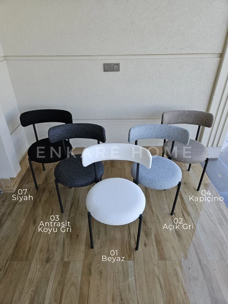 Enkare Beyaz Küçük Mdf Masa, Elisa Sandalye Takımı, Açılabilir Masa, 4 Kişilik Yemek Masası - 6