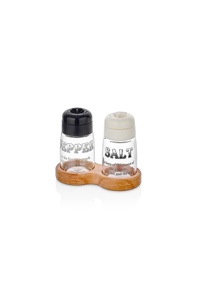 Selka Home Ahşap Standlı Tuzluk & Biberlik 100 ml - 4