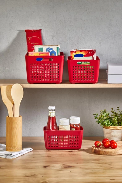 Selka Lavin 3 Adet 4 Lt. Dolap İçi Düzenleyici Bordo - 7