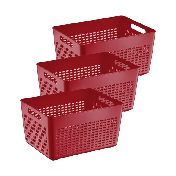 Selka Lavin 3 Adet 7 Lt. Dolap İçi Düzenleyici Bordo - 7