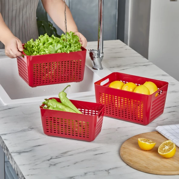 Selka Lavin 3 Adet 7 Lt. Dolap İçi Düzenleyici Bordo - 4