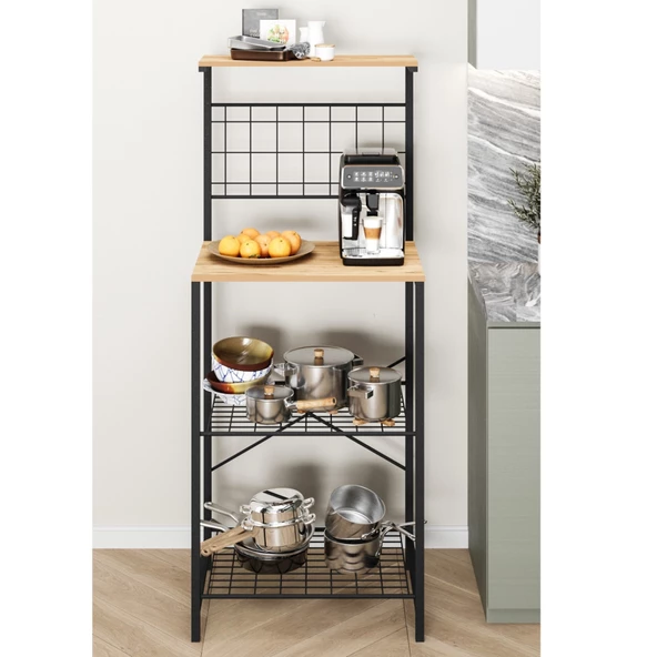 Eportatif Çok Amaçlı Dolap Mutfak Bango Masa Dar Çam 1436 - 2