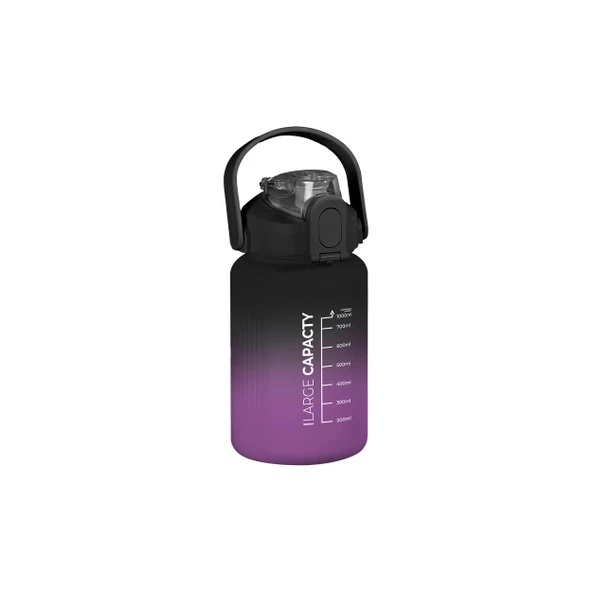 Selka Home - Briella 1000 ML Siyah Mor Pipetli Motivasyon Matara - 2