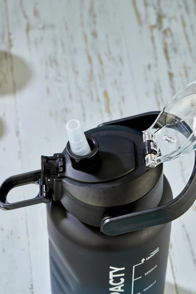 Selka Home - Briella 1500 ML Mavi Siyah Pipetli Motivasyon Matara - 11
