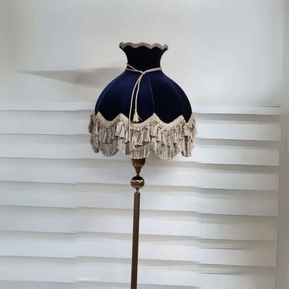 Klasik Lambader Bronz Ayak Lacivert Başlık 170cm. - 2