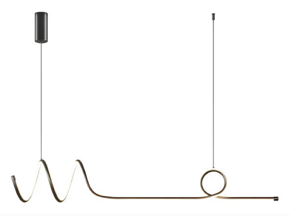 Dalgalı Minimal / 120 cm / Sarkıt Avize / 3 Renk Işık / Antrasit Gövde / 3 Yıl Garanti - 3