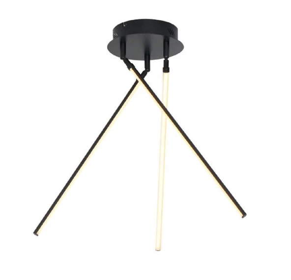 Rotil / Plafonyer Avize / Oynar Başlı 3 'lü / 80 cm / Antrasit Kasa / 3 Renk Işık / 3 Yıl Garanti - 2