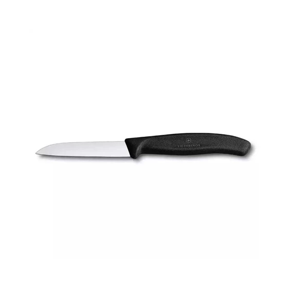 Victorinox Düz Soyma Bıçağı 8cm Siyah