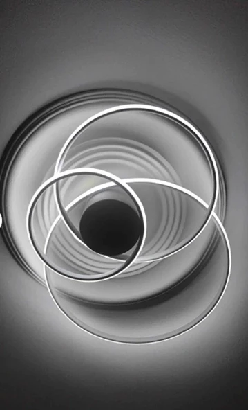 Flow / Planfonyer Avize / 40-30-20 cm / Antrasit Gövde / 3 Renk Işık / 3 Yıl Garanti - 2