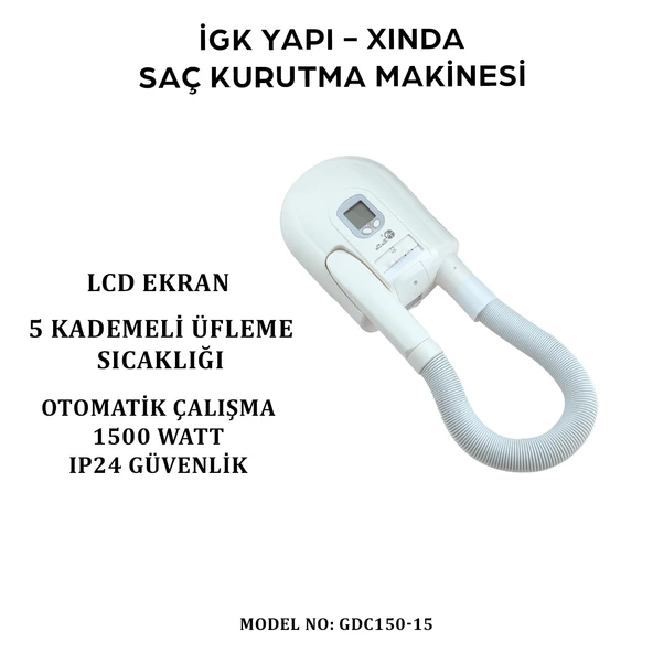 İGK YAPI - XINDA HORTUMLU SAÇ KURUTMA MAKİNESİ (GDC150-15) - 4