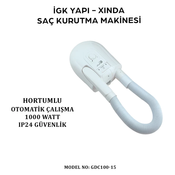 İGK YAPI - XINDA HORTUMLU SAÇ KURUTMA MAKİNESİ (GDC100-15) - 4