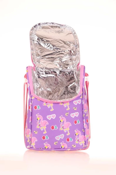 Kaukko Kids Beslenme Çantası Aynalı Taşlı Flamingo L7137 - 3
