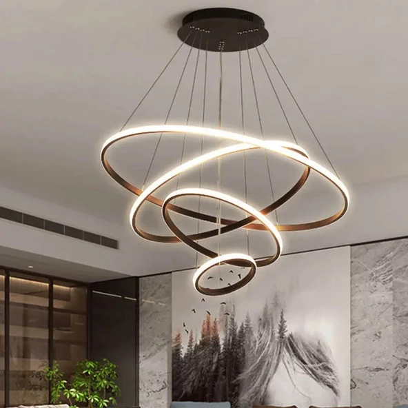Tiran / Sarkıt Avize / 80-60-40-30 cm / Antrasit Gövde / 3 Renk Işık / 3 Yıl Garanti - 2