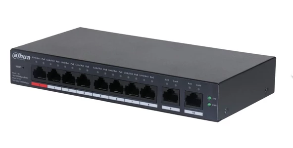 Dahua CS4010-8GT-110 8 Port PoE + 2 Port Uplink Full Gigabit Yönetilebilir Switch 110W