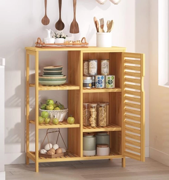 Panalı Bambu Raflı Dolap PNLB10250 - 3