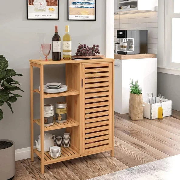 Panalı Bambu Raflı Dolap PNLB10250 - 2