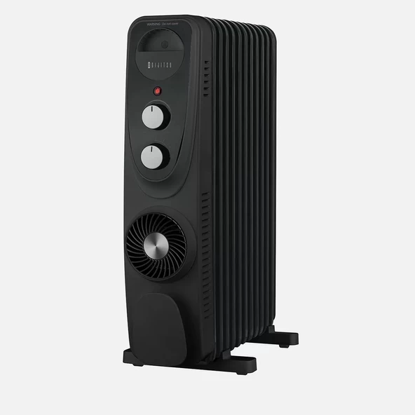 DİJİTSU DYR30 11 DİLİM SİYAH TURBO FANLI YAĞLI RADYATÖR - 2