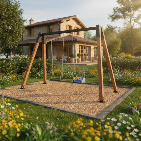 Ahşap Salıncak, Korkuluklu ve Açık Salıncak Koltuğu ürün görseli 1