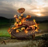 Lava Demir Döküm Mangal Izgarası Yuvarlak 37 cm (TEŞHİR) - 5