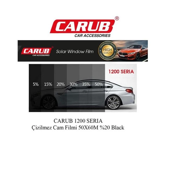 CARUB 1800 SERIA ORJ Çizilmez cam filmi 50 cm X60M %20 Black Orta - 3
