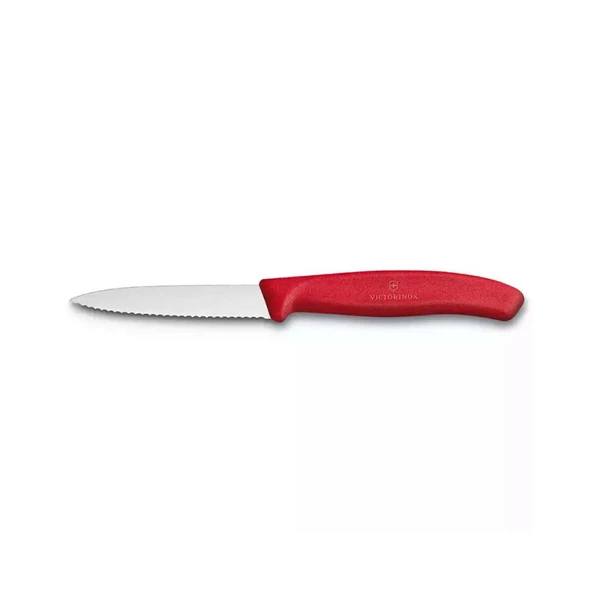 Victorinox Tırtıklı Soyma Bıçağı 8cm Kırmızı