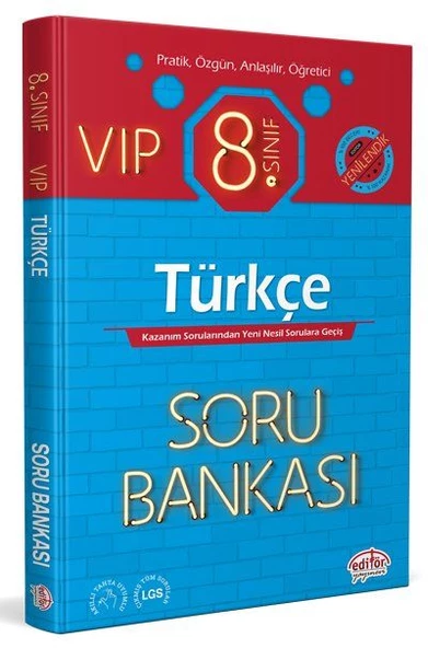 Editör Yayınevi 8. Sınıf VIP Türkçe Soru Bankası