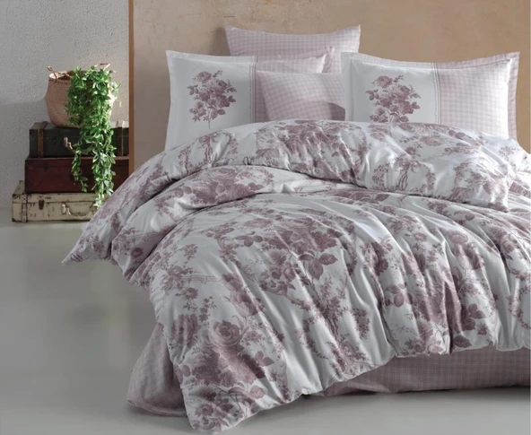 Clasy Çift Kişilik Pamuk Saten Nevresim Takımı Freda Bej ürün görseli