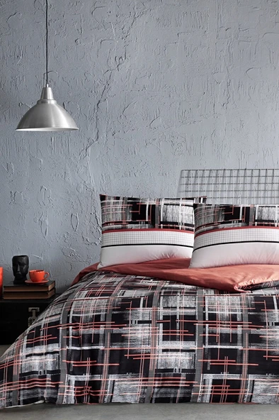 Özdilek Çift Kişilik Cuadrado Ranforce Nevresim Takımı Turuncu ürün görseli