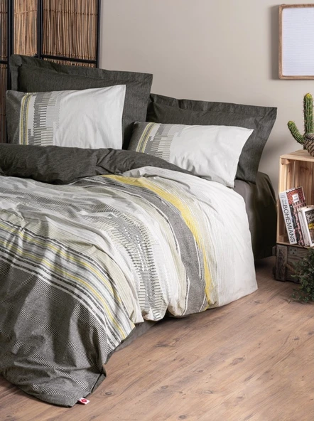 Cotton Box Toprak Çift Kişilik Nevresim Takımı Taron Vizon ürün görseli