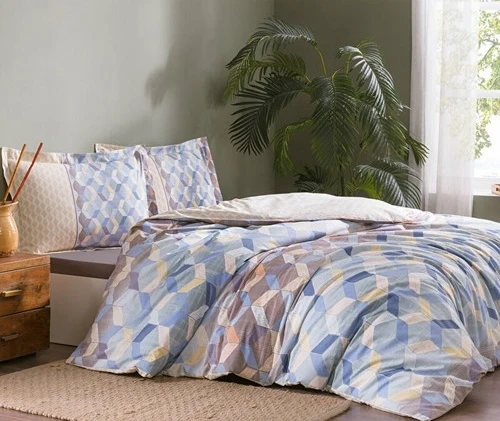 Özdilek Çift Kişilik Ranforce Nevresim Takımı Cuatro Bordoes Kahve - Resim 2