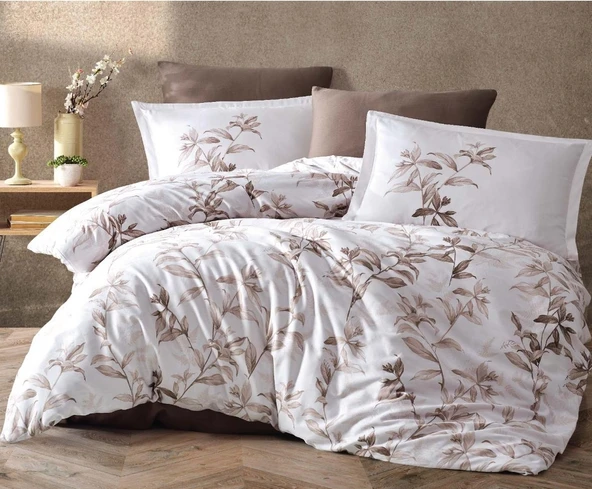 Clasy Saten Nevresim Takımı Mass Kahve - Resim 2