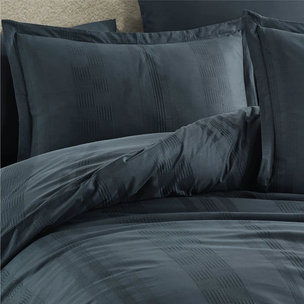 Clasy Ranforce Tek Kişilik Nevresim Takımı Unita Koyu Gri - Resim 3