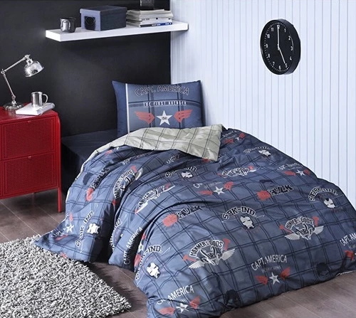 Özdilek Lisanslı Lacivert Avengers Heroes Tek Kişilik Nevresim Takımı Fıtted