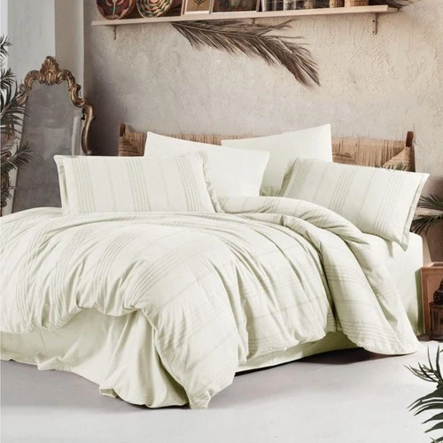 Clasy Çift Kişilik Nevresim Takımı Arakis Armürlü V5 Ekru - Resim 3