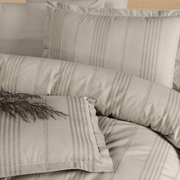 Clasy Çift Kişilik Nevresim Takımı Arakis Armürlü V3 Bej - Resim 3